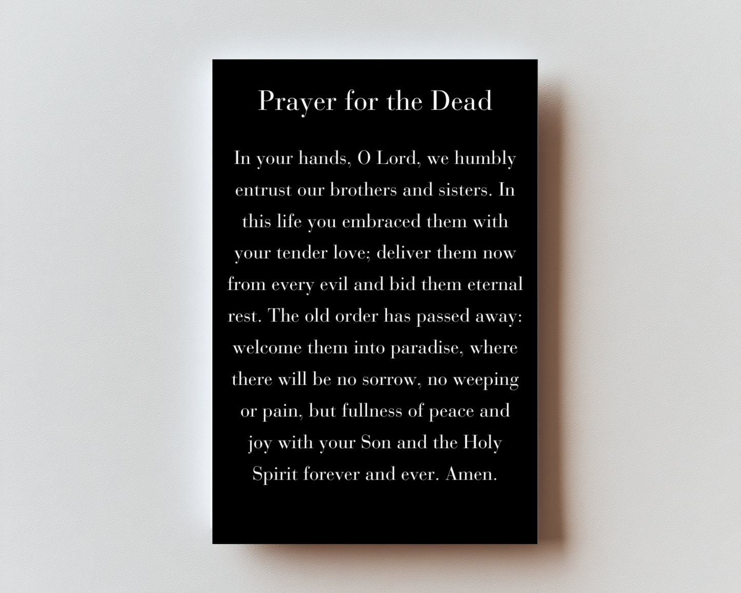 Prayer in Preparation for Death Premium Metal Prayer Card