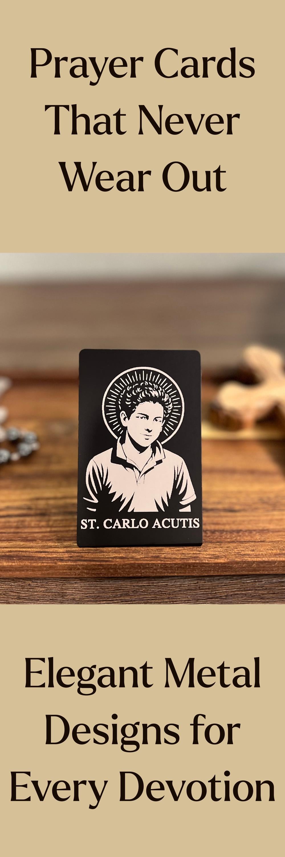 Carlo Acutis Prayer Card Confirmation Gift Under 20 Religious Present Son Catholic Saint Card Display Stand Office Desk Tech Professional