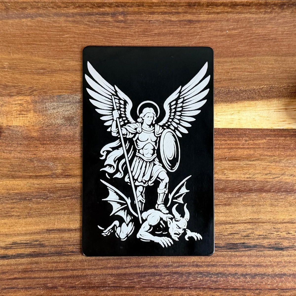Metal Prayer Card Wallet Sized Catholic Protection Prayer Devotional Pocket Religious Item Keepsake Saint Michael Archangel Gift Men Daily