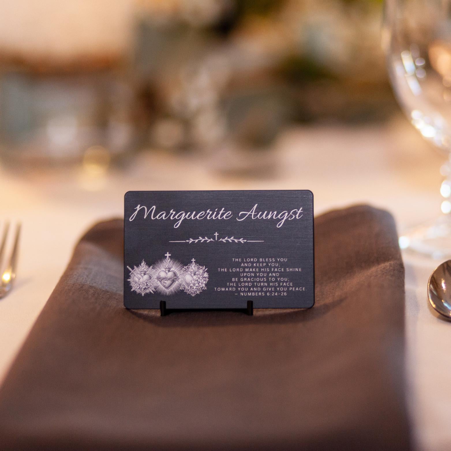 Bulk Custom Place Cards Laser Engraved Metal Table Markers Personalizable Event Place Cards Black Aluminum Construction Durable Matte Finish Wedding Reception Seating Cards Corporate Business Event Markers Gala Dinner Place Cards Custom