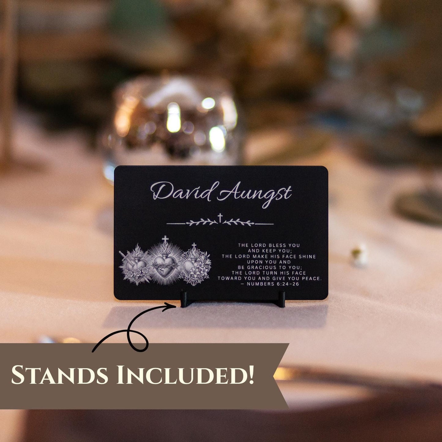 Durable Metal Place Cards Black Aluminum Construction Laser Engraved Table Markers Custom Wedding Place Cards Personalizable Guest Name Cards Matte Black Finish Professional Quality Bulk Order Available Corporate Event Seating Cards Gala
