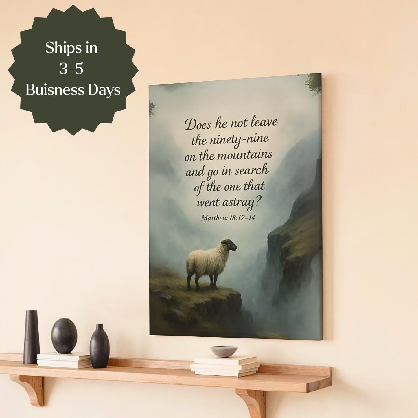 Biblical Canvas Wall Art Matthew 18:12-14