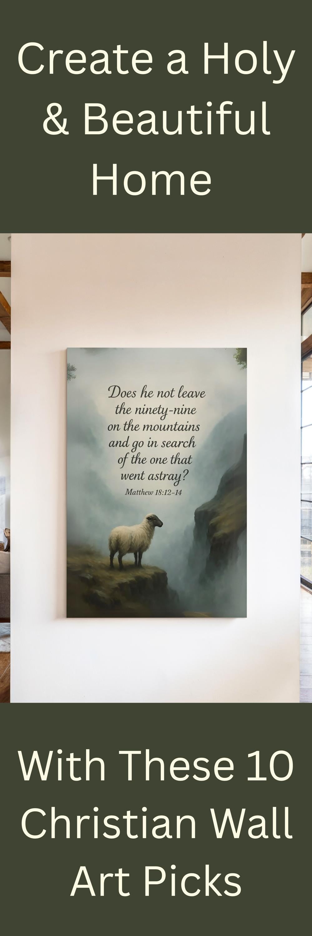 Biblical Canvas Wall Art Matthew 18:12-14