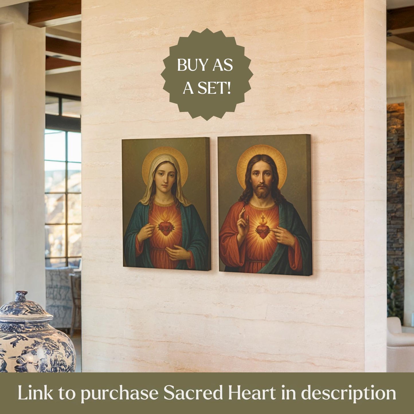 Immaculate Heart of Mary Canvas Wall Art
