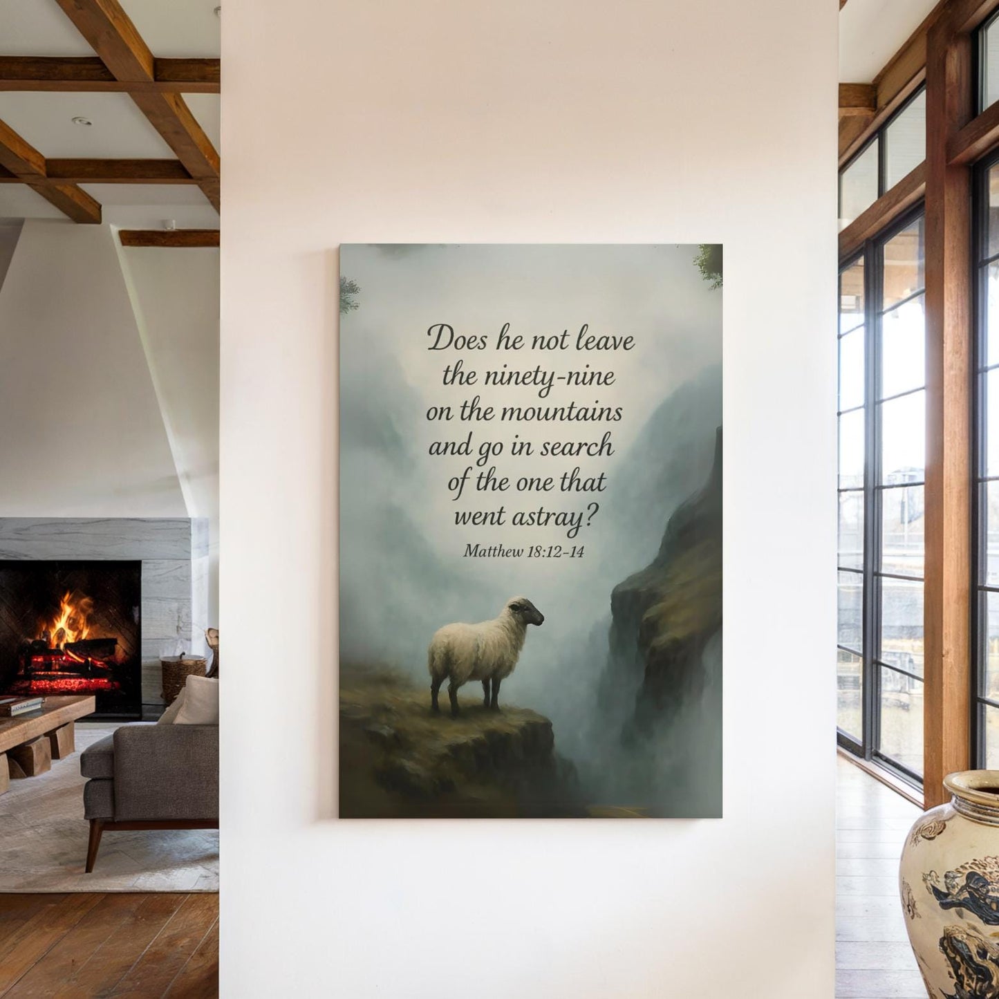 Biblical Canvas Wall Art Matthew 18:12-14