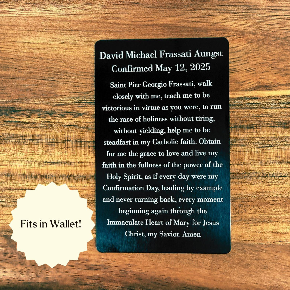 Custom Prayer Card Christian Laser Engraved Keepsake Catholic Men Gift Under 20 Ordination Present First Communion First Reconciliation Son